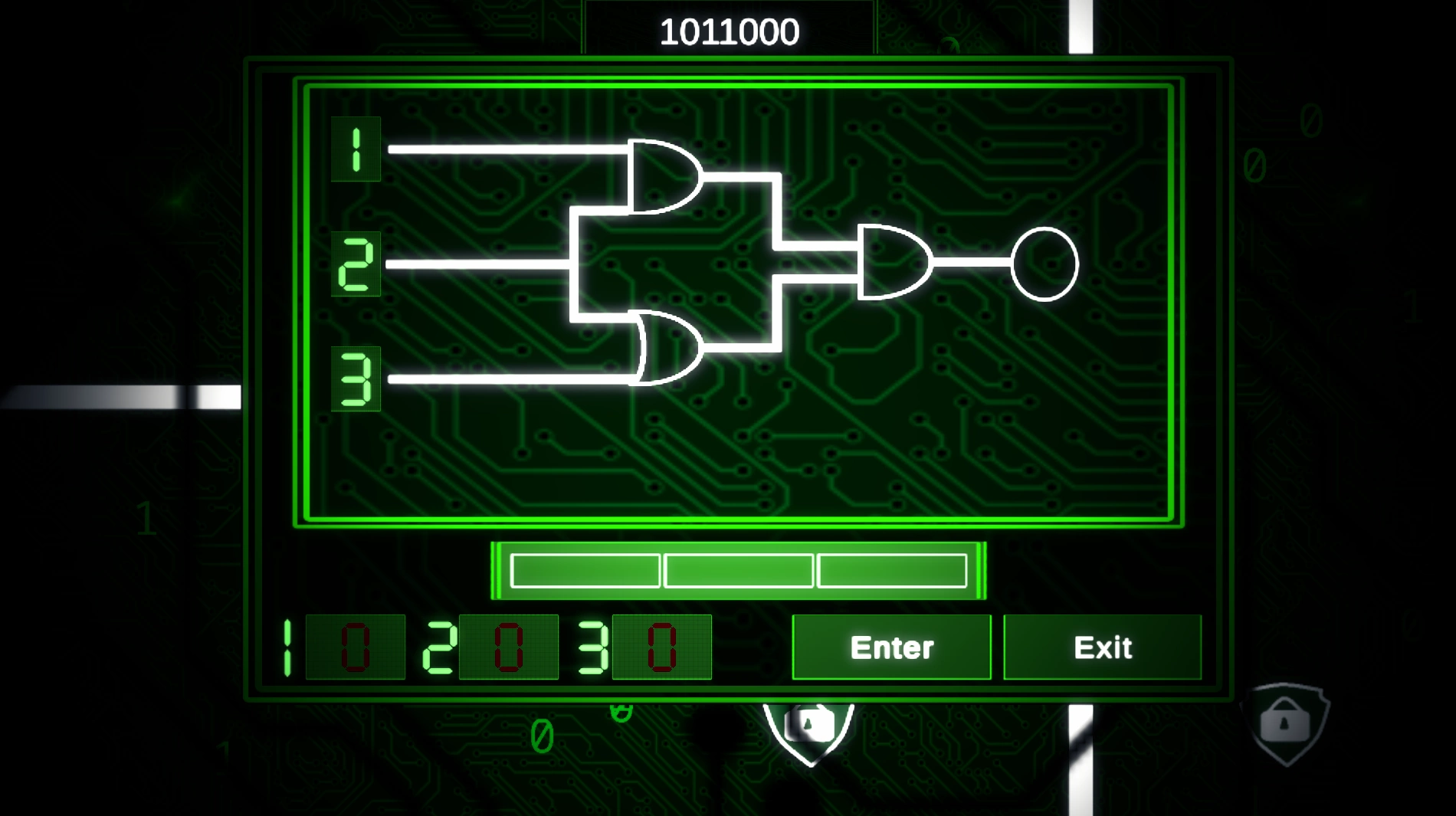 A puzzle where there is 2 AND gates going to a AND gate